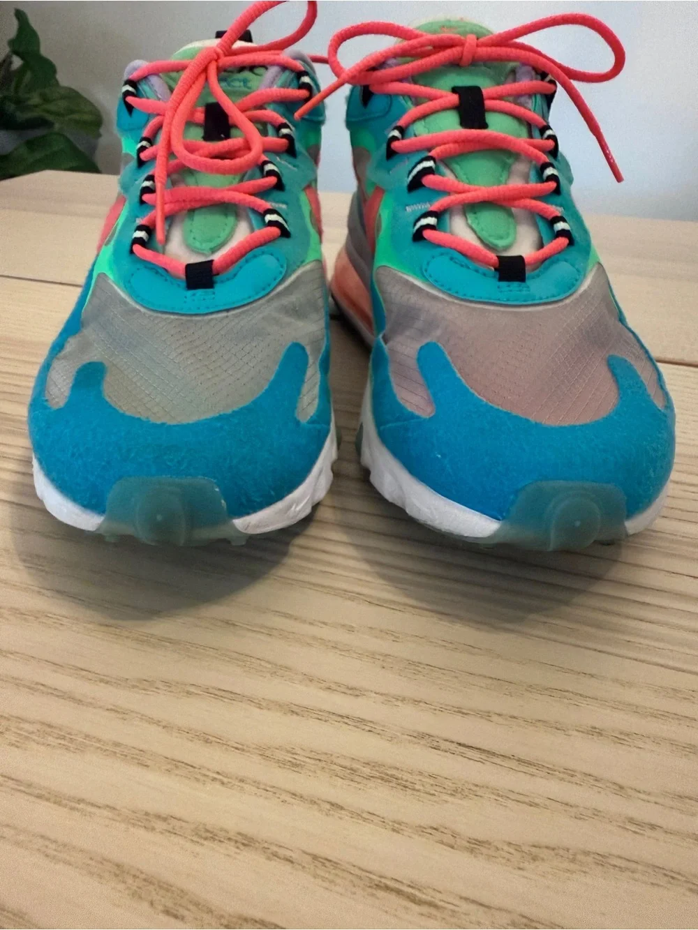 Nike Air Max 270 React Electro Green Lagoon Women’s 7.5 Colorful Sneakers